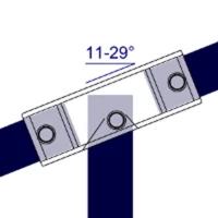 255 - Raccord en pente long té (11 ° -29 °)