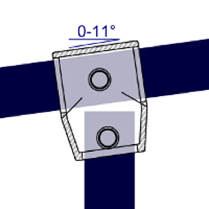 153 - Raccord en té avec angle variable (0° - 11°)