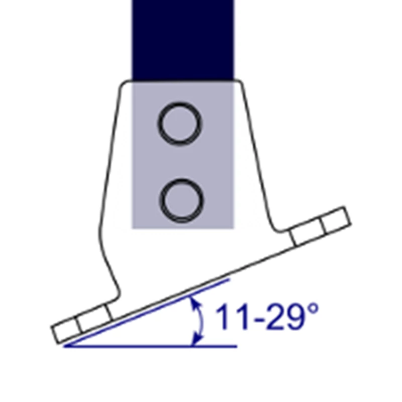 252 - Raccord socle fixation sol (11° à 29°)