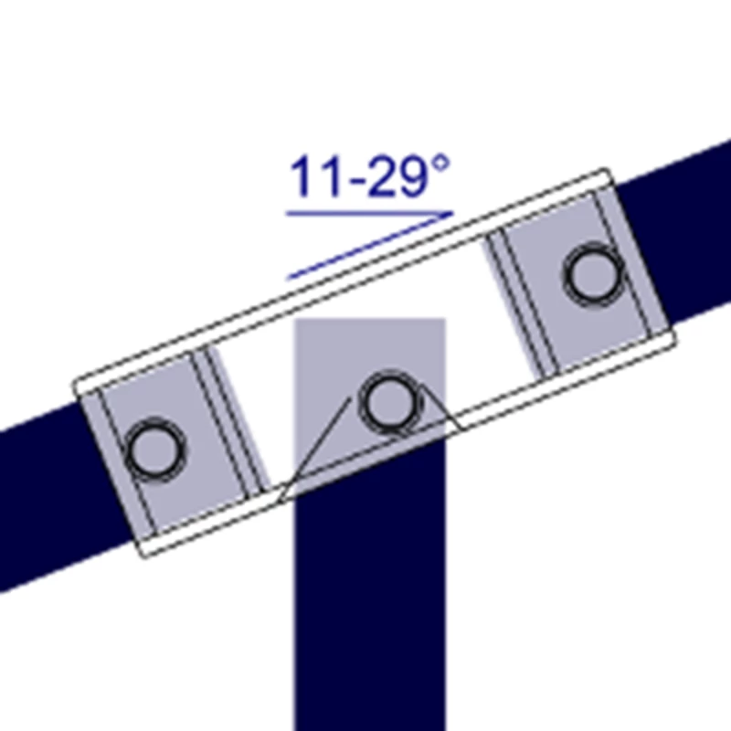 255 - Raccord en pente long té (11 ° -29 °)